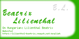 beatrix lilienthal business card